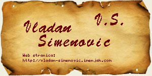 Vladan Simenović vizit kartica